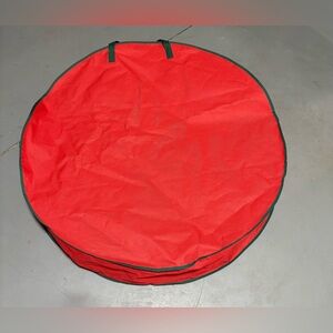 Large Red Christmas Wreath Storage Bag, 36" Round Bag, Home Organization Storage